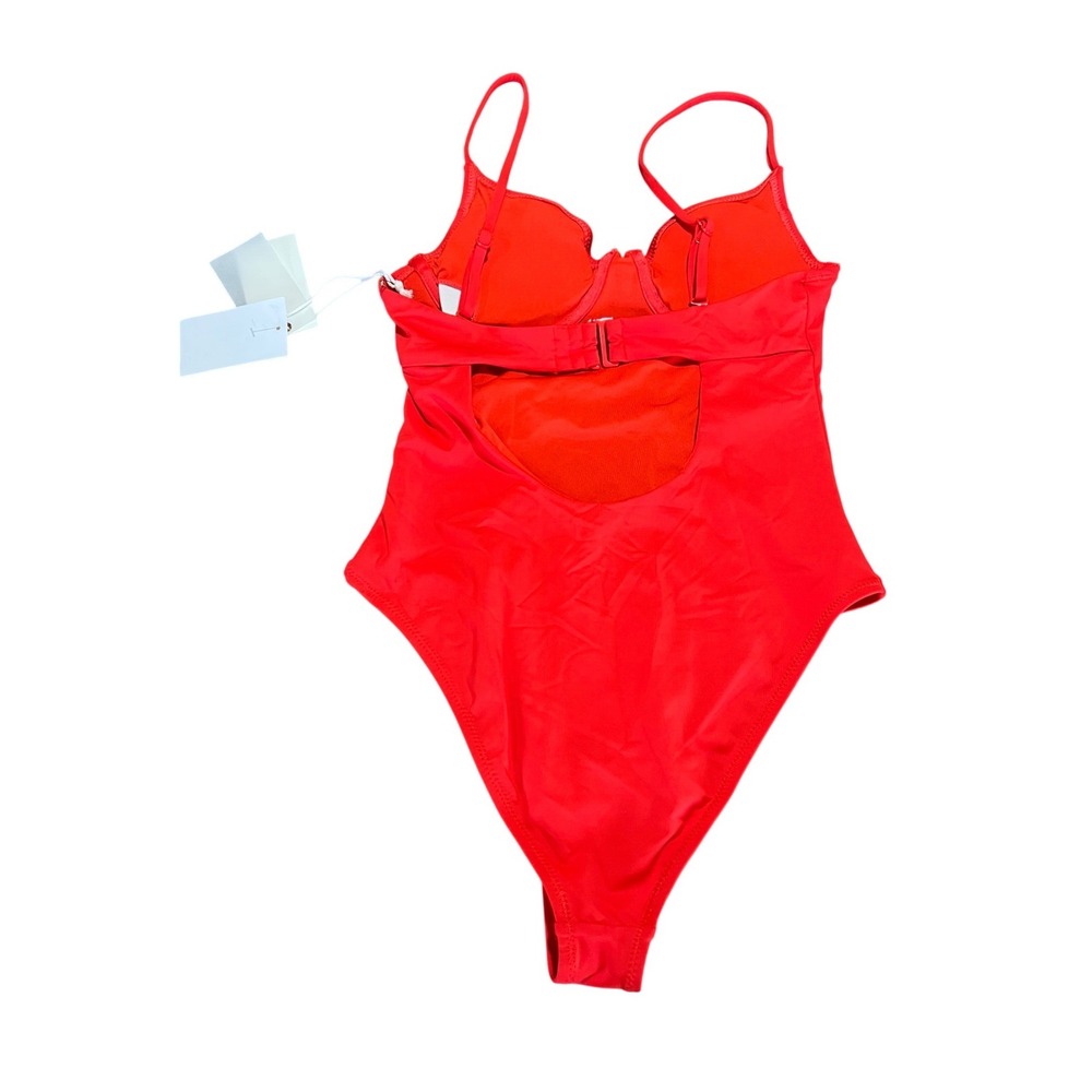 Good American Always Fits Underwire One Piece Swimsuit Bright Poppy Red Size 0 - Picture 6 of 8